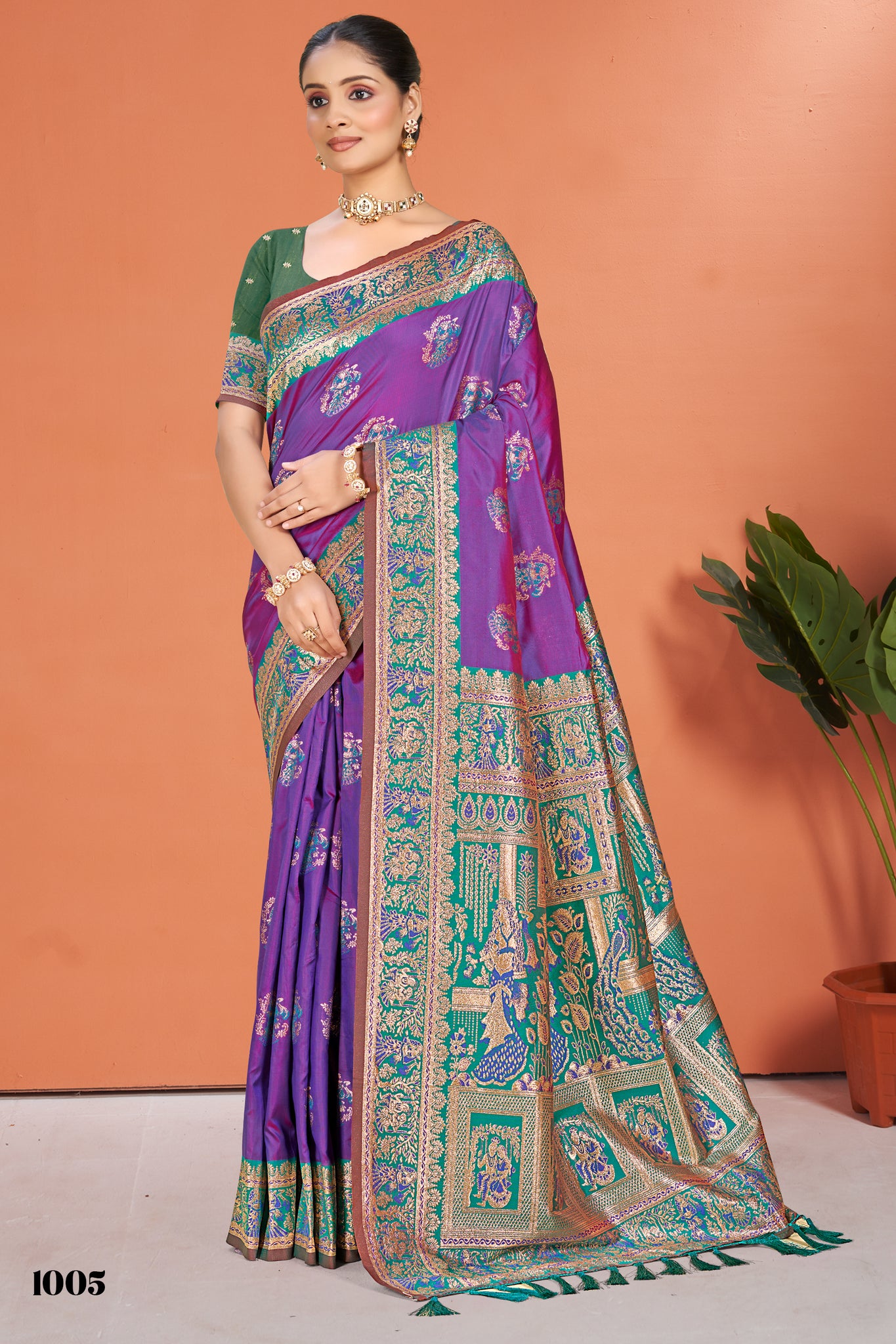 Purple Silk Saree