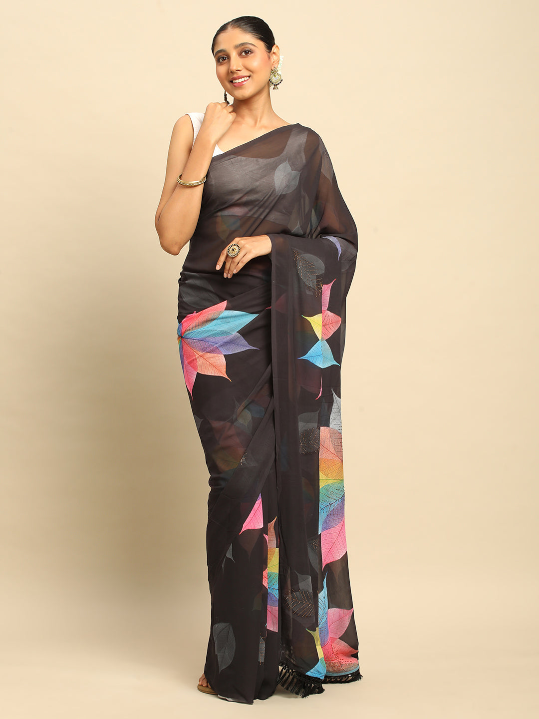 Black Georgette Saree