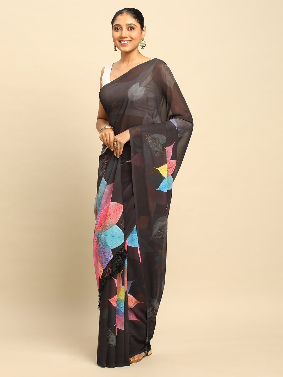 Black Georgette Saree