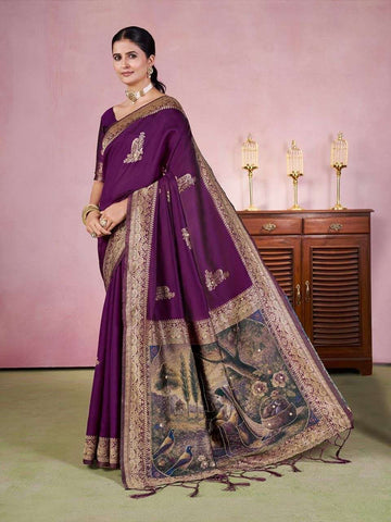 Purple Silk Saree