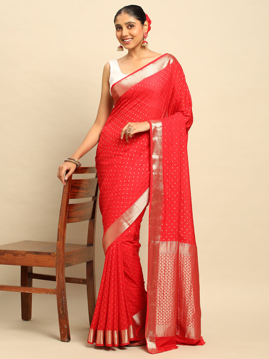 Red Georgette Saree