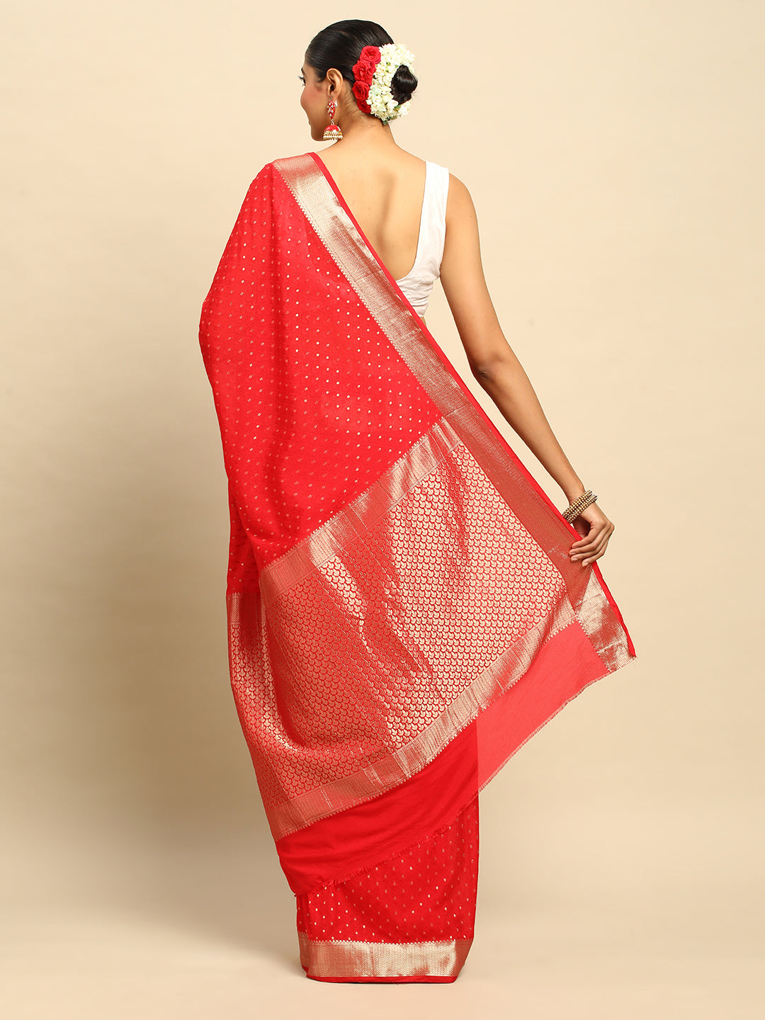 Red Georgette Saree