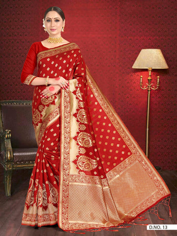 Red Banarasi Art Silk Saree