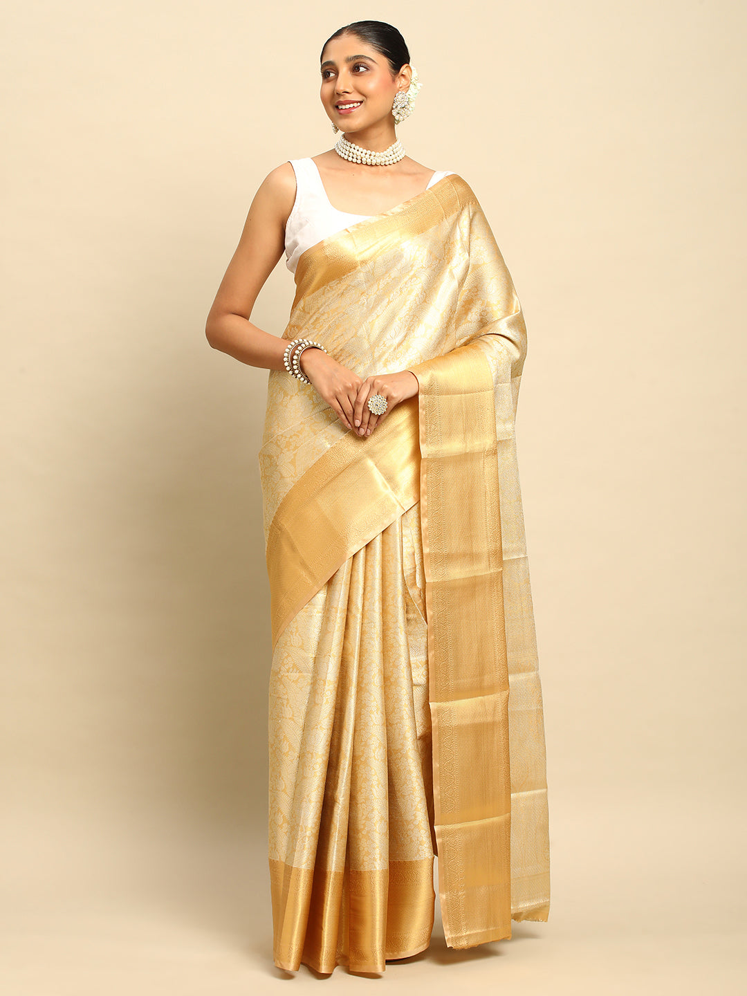 Gold Kanjivaram Silk Saree