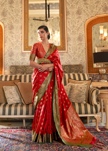 Red Weaving Silk Saree