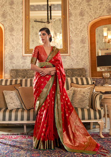 Red Weaving Silk Saree