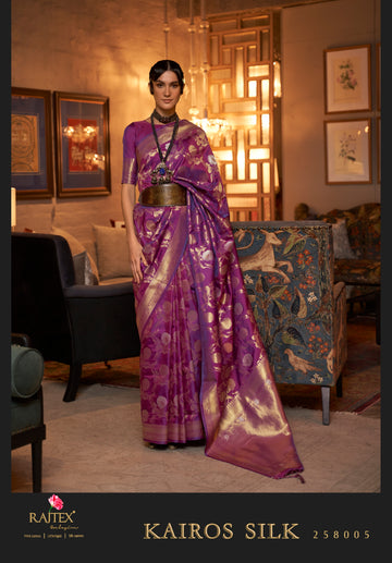 Raj Laxmi Purple Handloom Weaving Saree