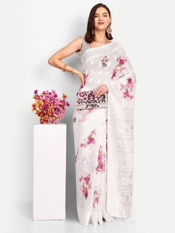 White Cotton Saree