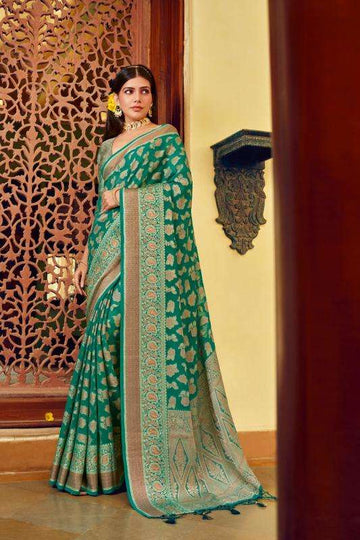 Teal Green Georgette Saree
