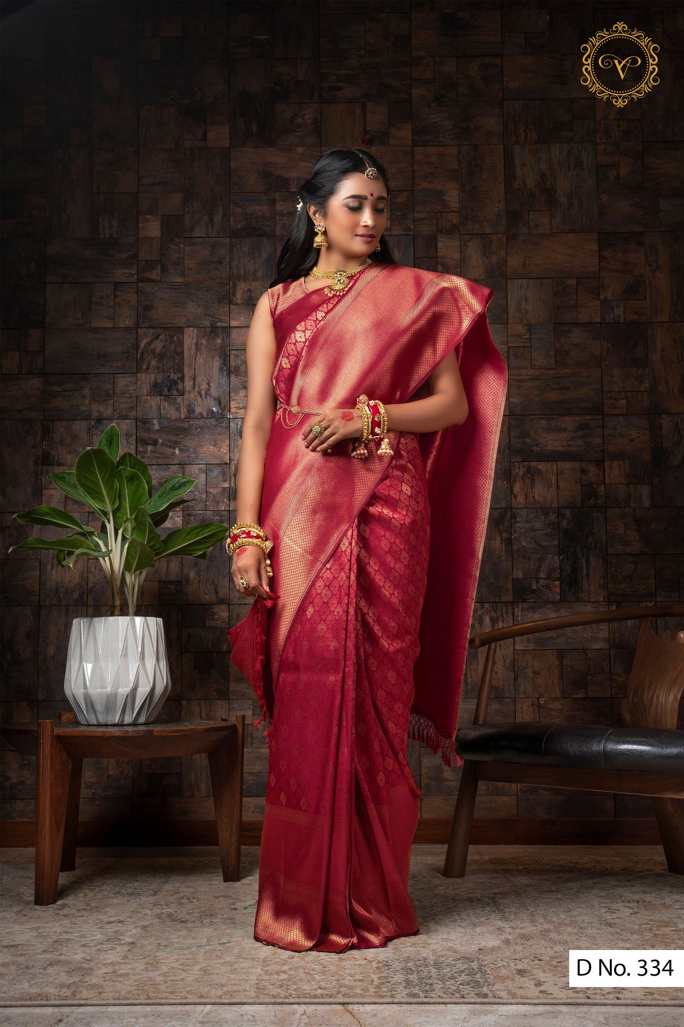 Maroon Kanjivaram Raw Silk Saree