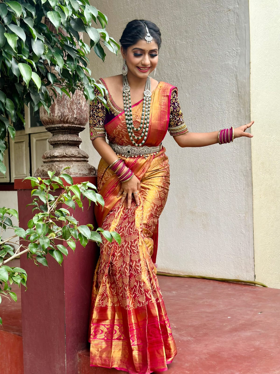 Pink Kanjivaram Silk Saree