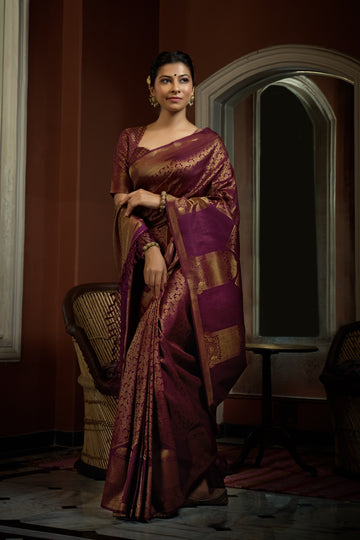 Wine Kanjivaram Art Silk Saree