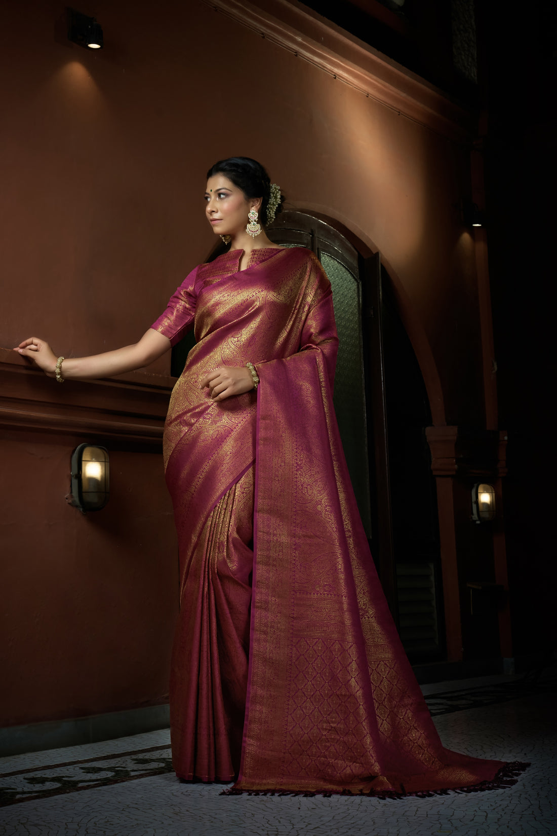 Pink Kanjivaram Art Silk Saree