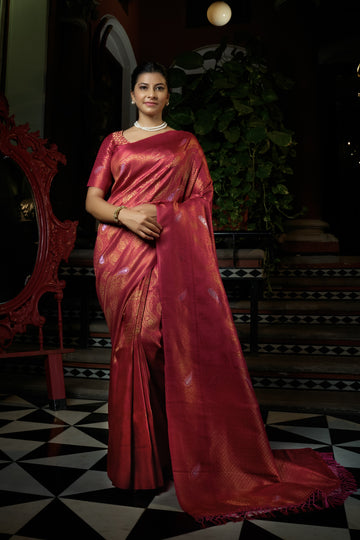 Pink Kanjivaram Art Silk Saree