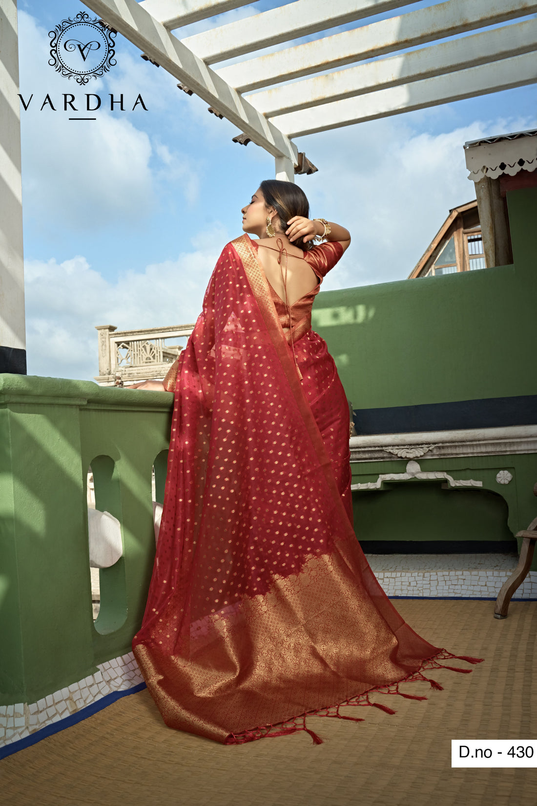 Red Organza Saree