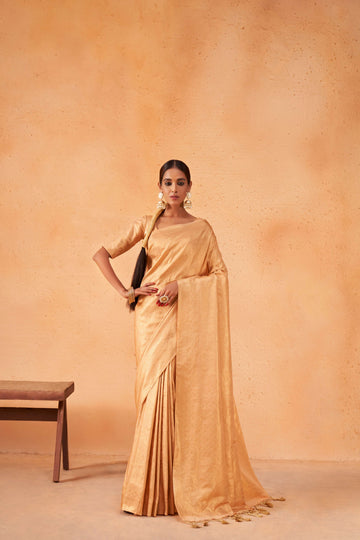 Beige Kanjivaram Art Silk Saree