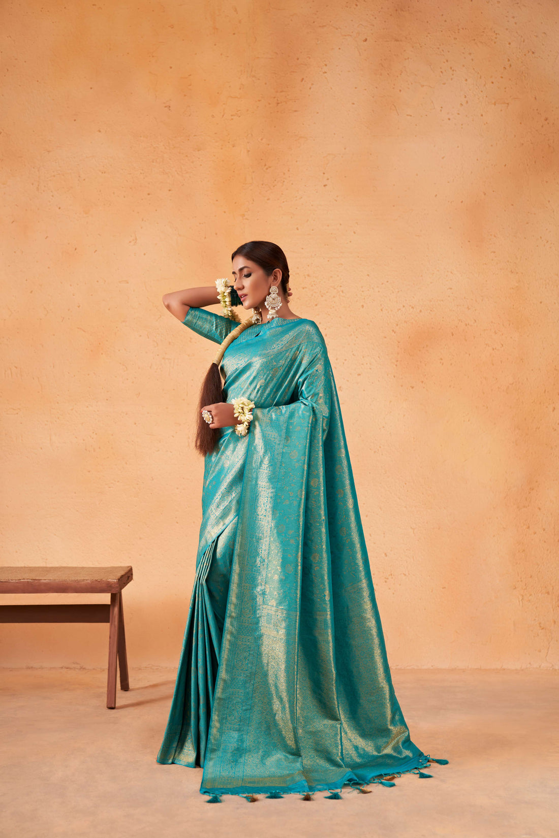 Blue Kanjivaram Art Silk Saree