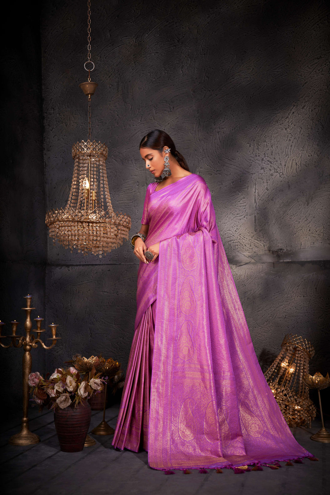 Purple Kanjivaram Art Silk Saree