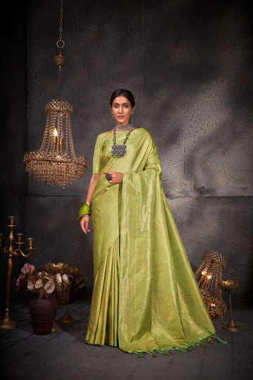 Light Green Kanjivaram Art Silk Saree