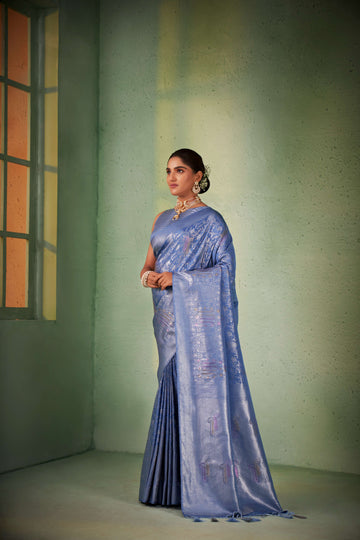 Blue Kanjivaram Art Silk Saree