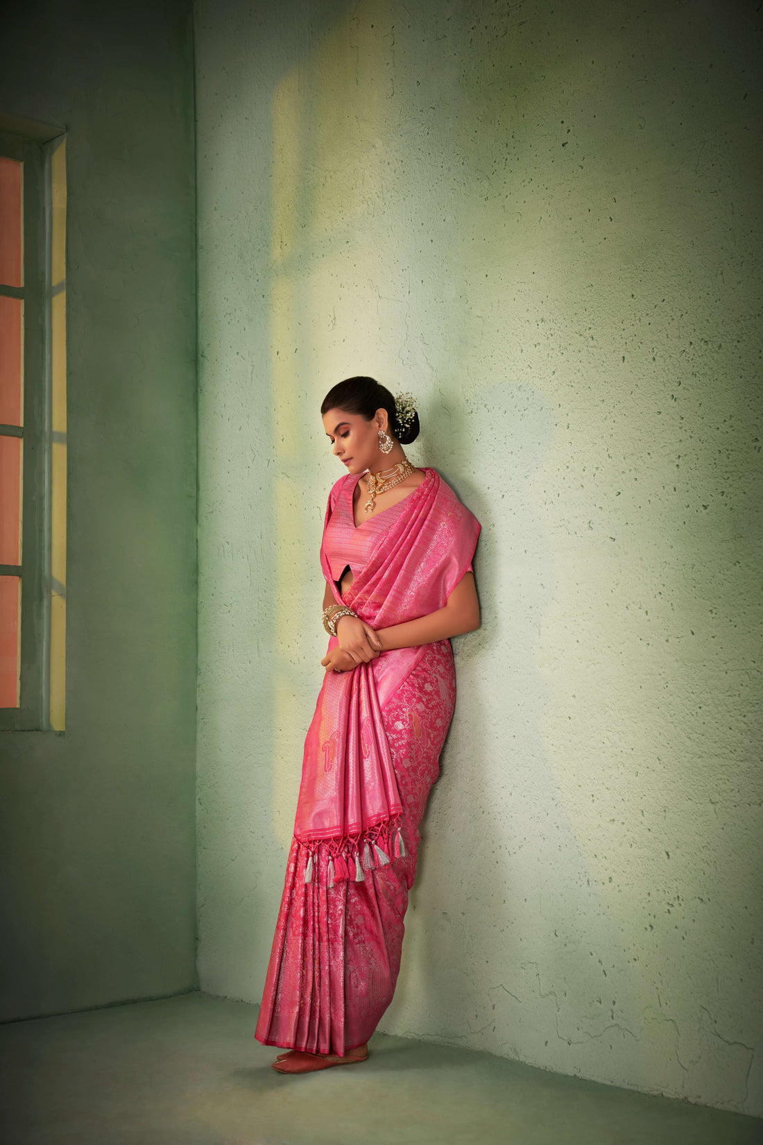 Pink Kanjivaram Art Silk Saree