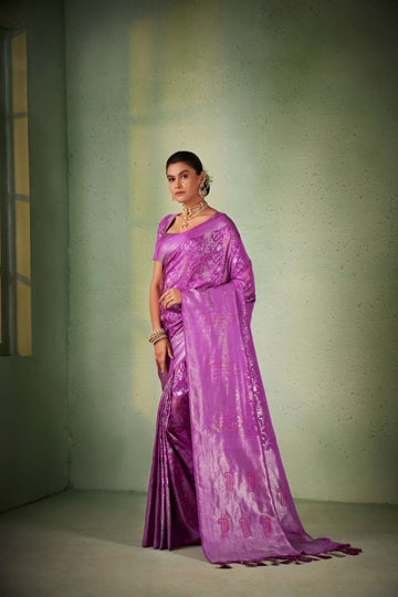 Purple Kanjivaram Art Silk Saree