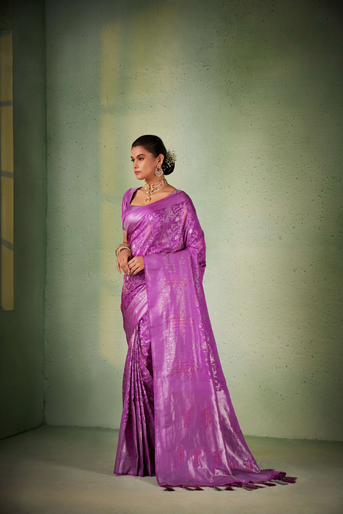 Purple Kanjivaram Art Silk Saree