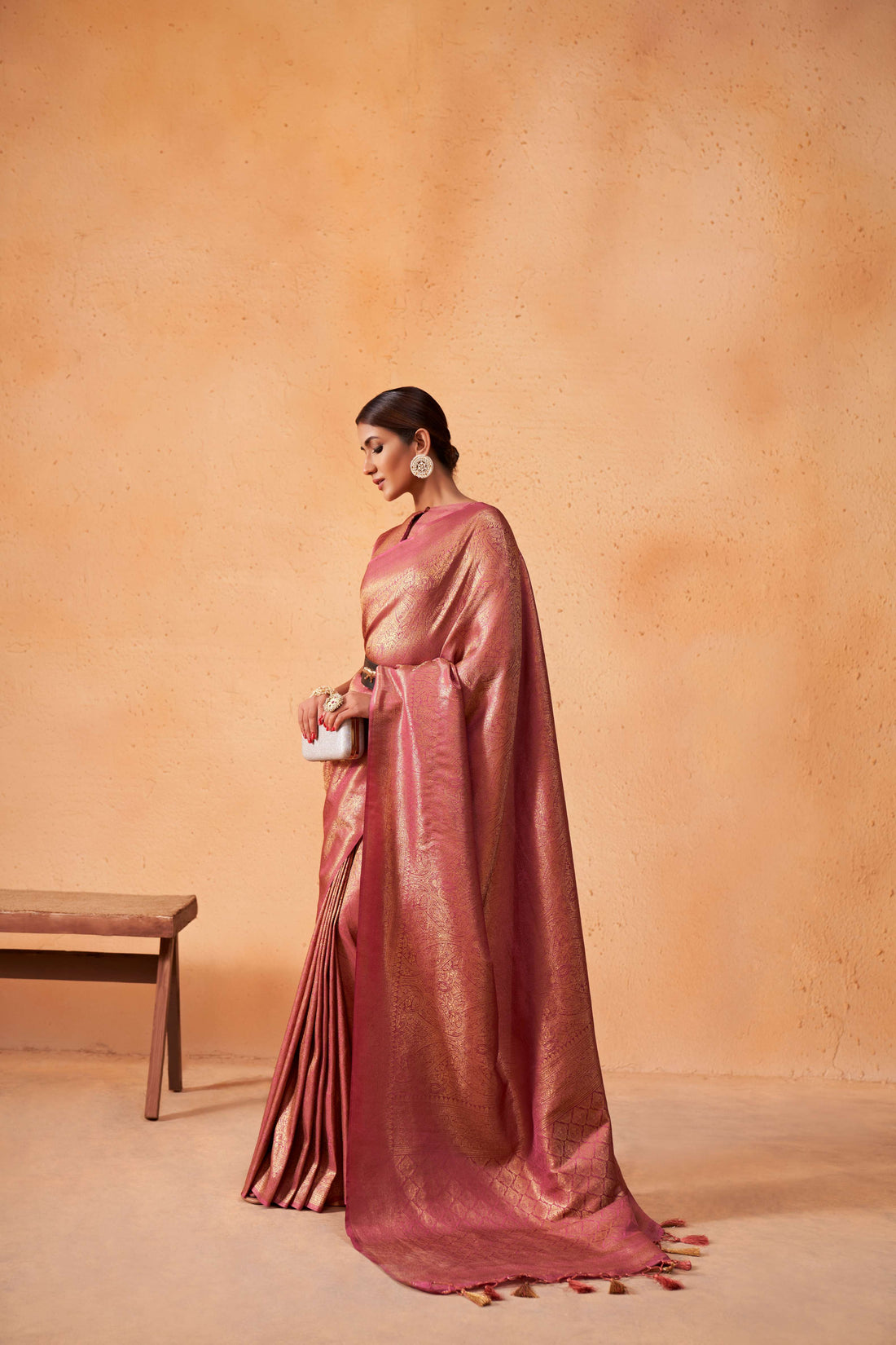 Pink Kanjivaram Art Silk Saree