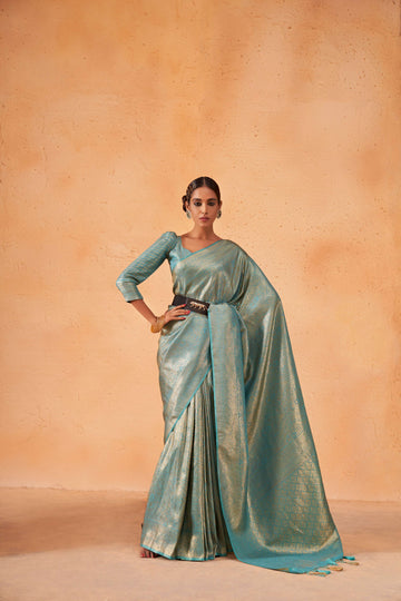 Light Blue Kanjivaram Art Silk Saree