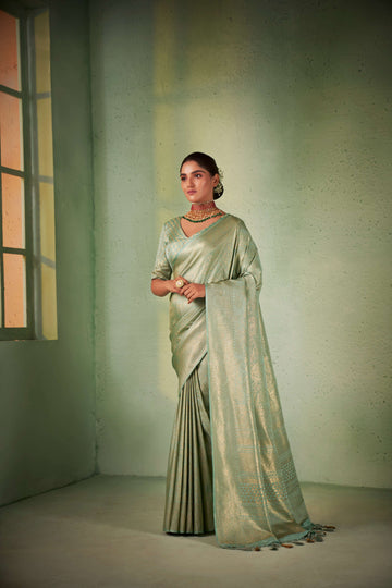 Light Green Kanjivaram Art Silk Saree