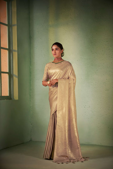 Beige Kanjivaram Art Silk Saree