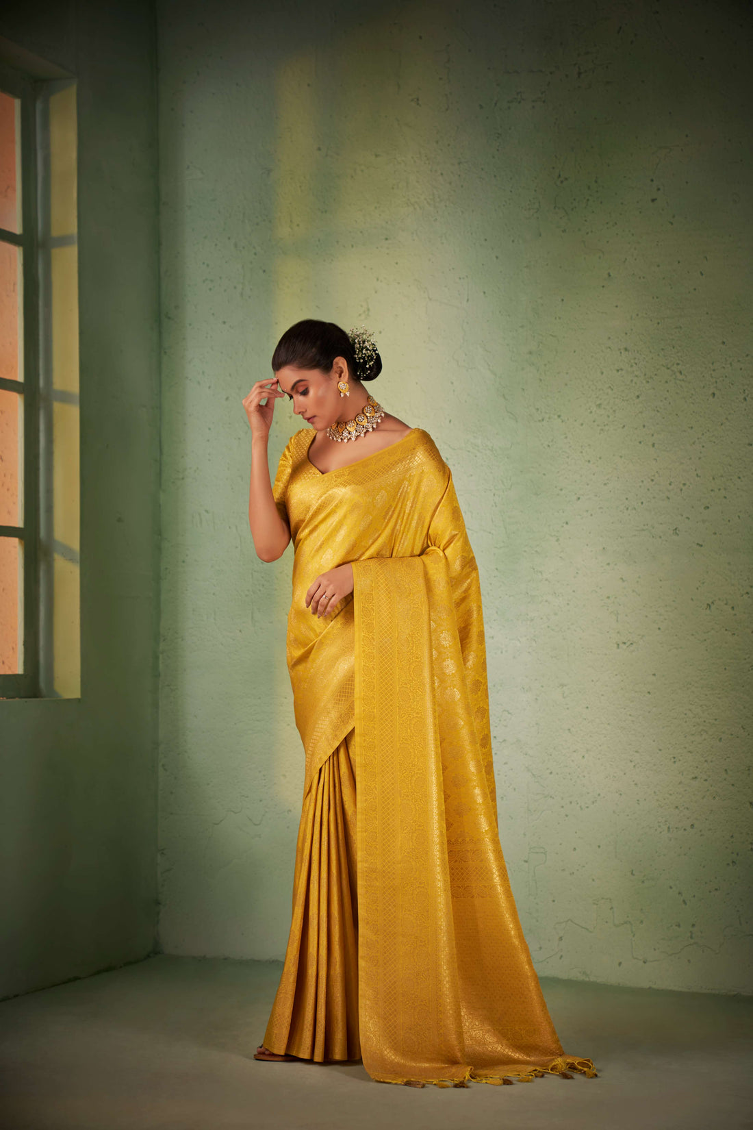 Yellow Kanjivaram Art Silk Saree