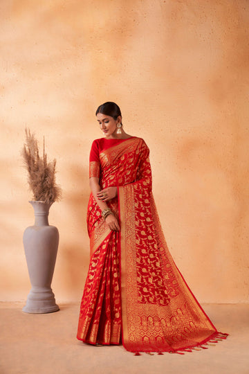 Red Banarasi Georgette Saree