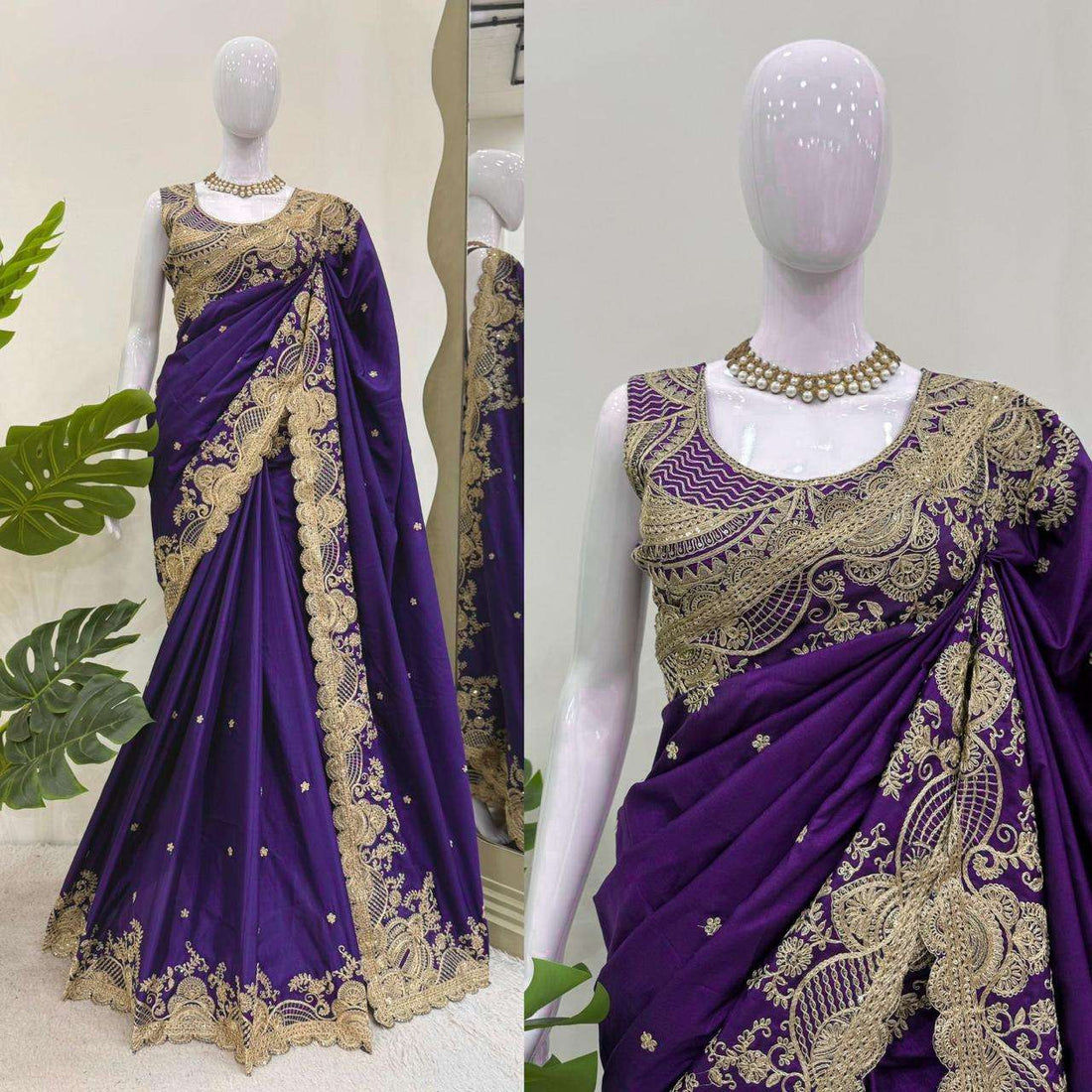 Dark Purple Rangoli Silk Saree