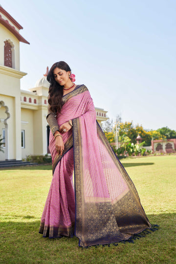 Pink Pure Georgette Saree