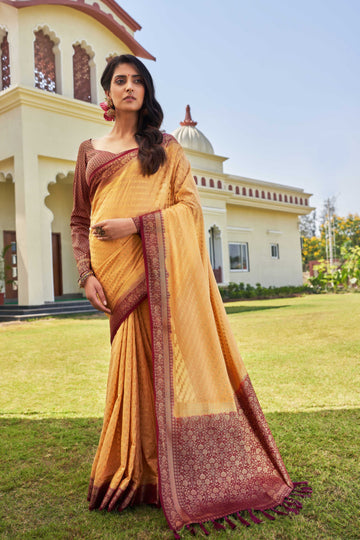 Beige Pure Georgette Saree