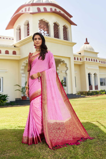 Light Pink Pure Georgette Saree