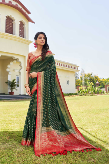 Green Pure Georgette Saree