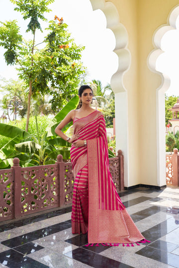 Pink Pure Georgette Saree