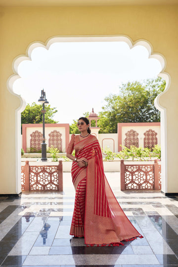 Red Pure Georgette Saree