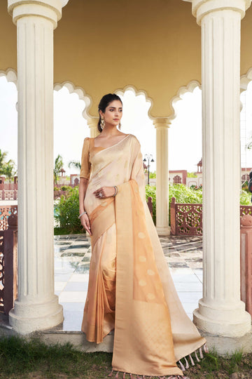 Beige Pure Georgette Saree