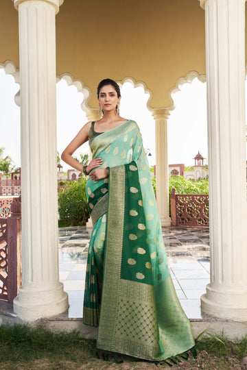 Green Pure Georgette Saree