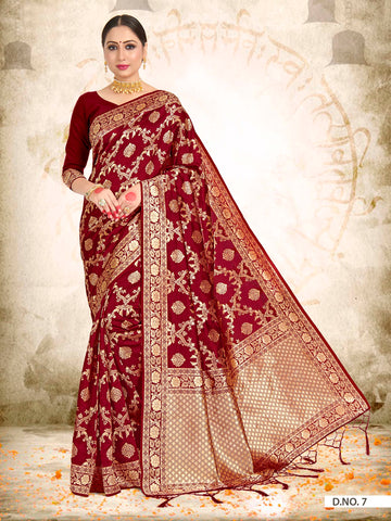 Red Banarasi Art Silk Saree