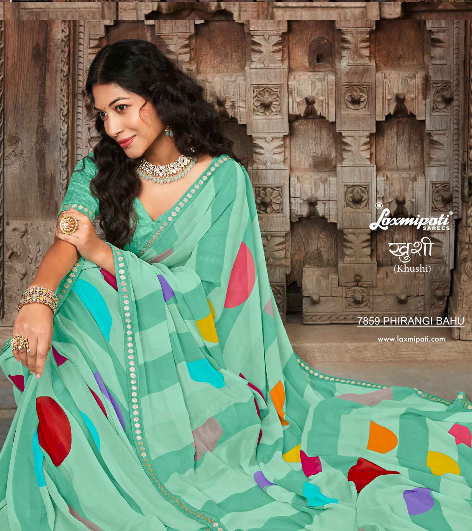 Poster Colour Georgette Laxmipati Saree New Rakhi Low Price Offer, With  Blouse Piece at Rs 1600 in Nashik