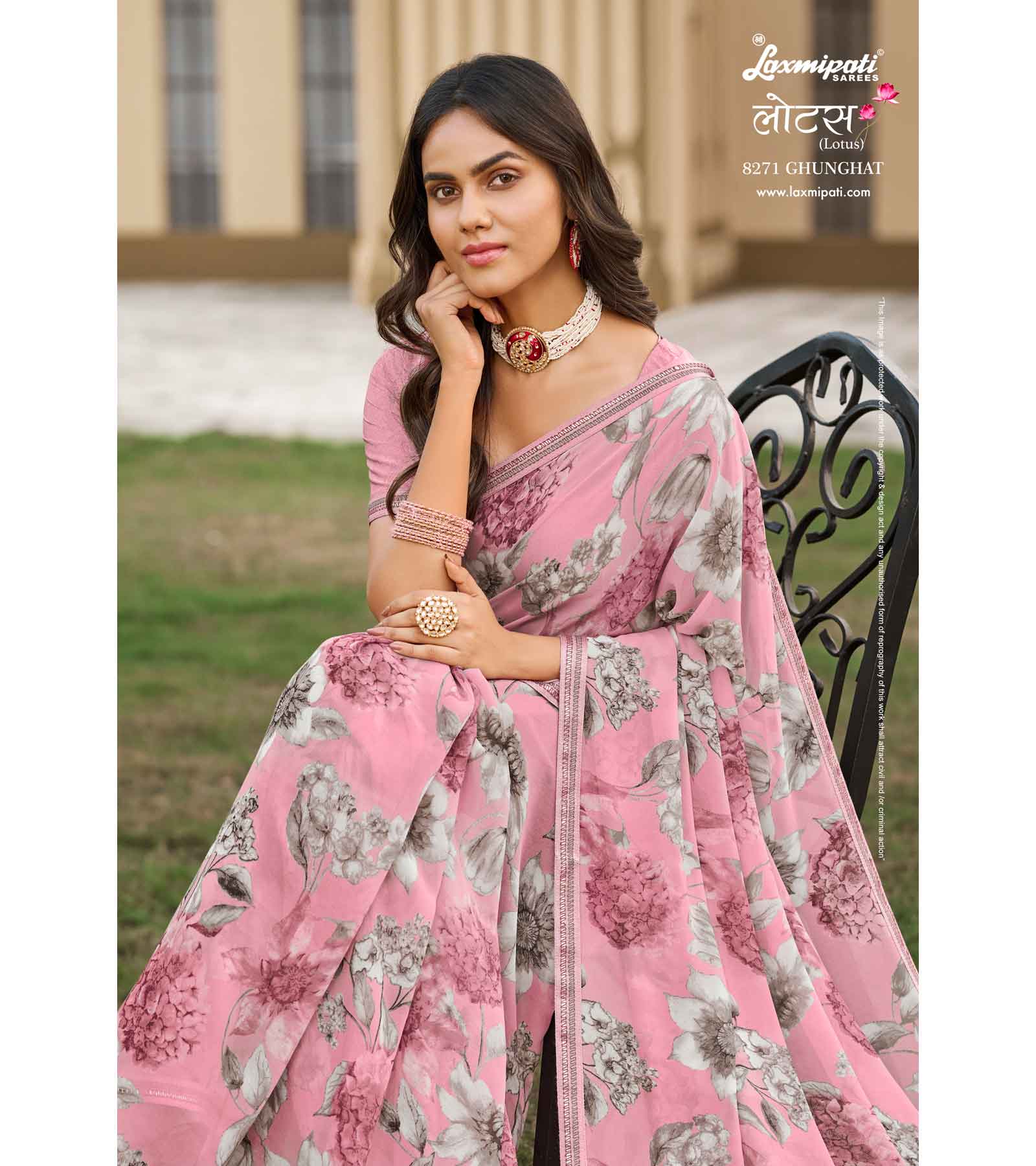 51% OFF on Laxmipati Pink Cotton Silk Border Work Saree With Blouse Piece  on Snapdeal | PaisaWapas.com