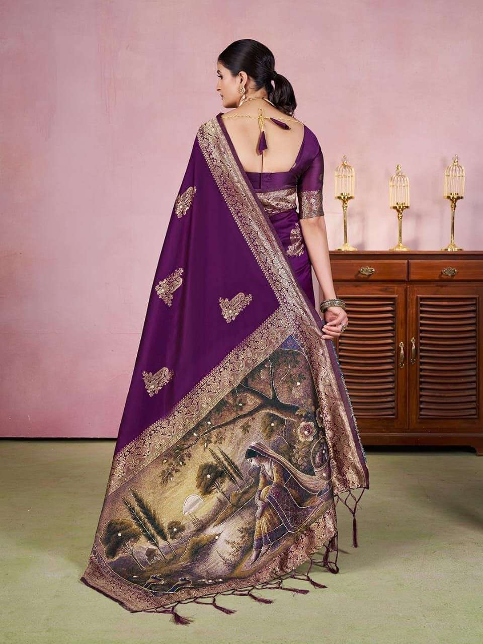 Purple Silk Saree