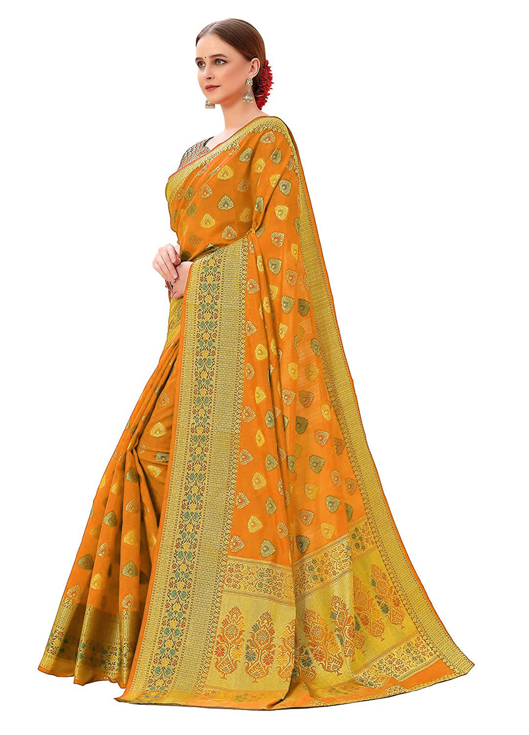 Ishika Fab Yellow Organza Saree