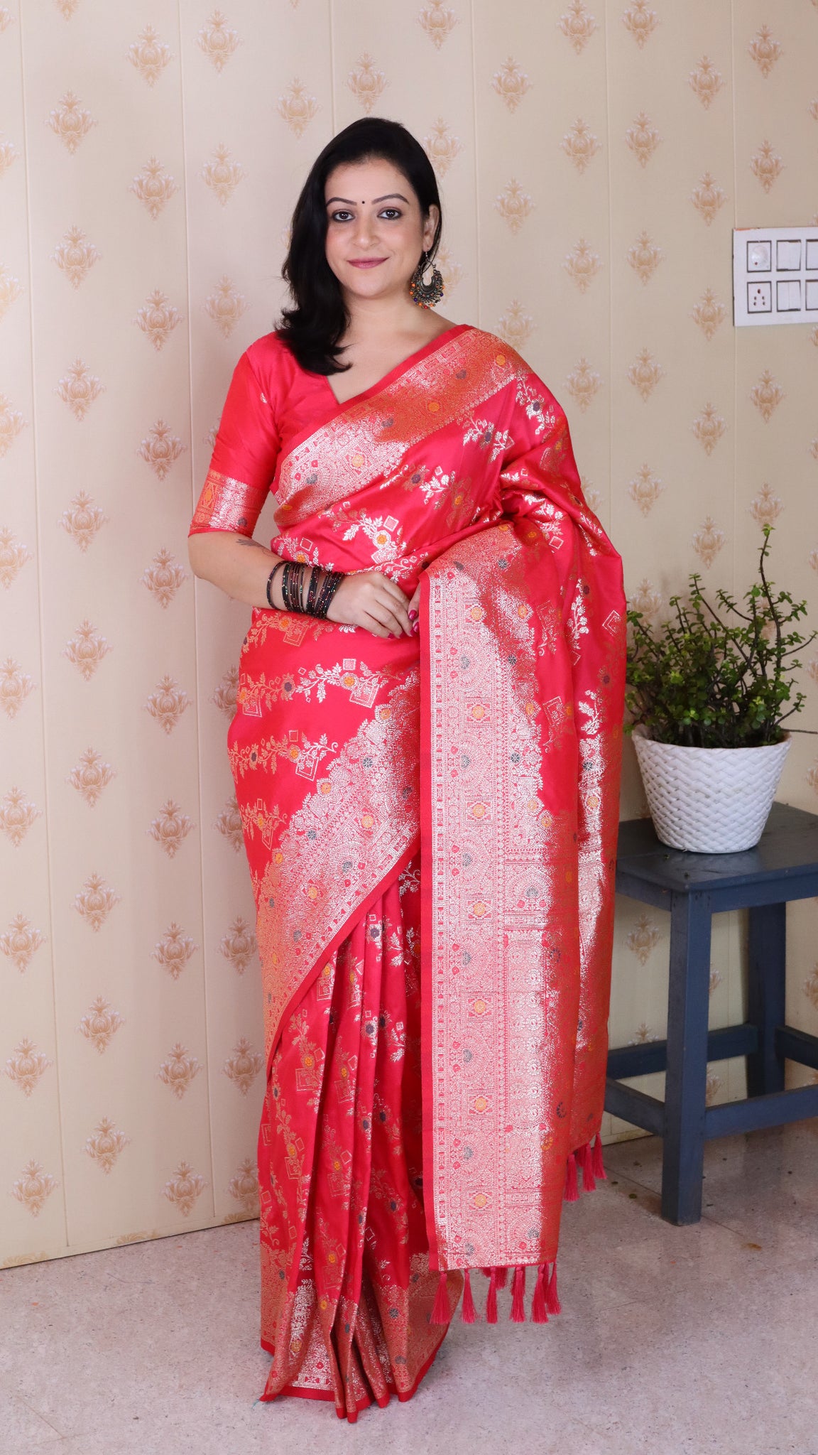 Red Banarasi Silk Saree