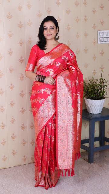 Red Banarasi Silk Saree