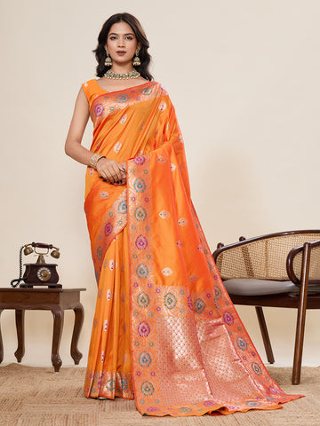 Mustard Yellow Soft Silk Saree